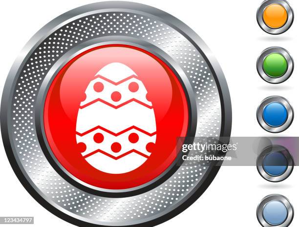 easter egg royalty free vector art on metallic button - easter eggs white background stock illustrations