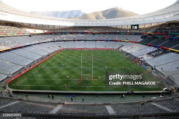 General view of the stadium ahead of the second rugby union Test match between South Africa and the British and Irish Lions at The Cape Town Stadium...