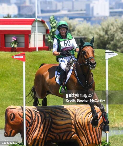 Tokyo , Japan - 1 August 2021; Sarah Ennis of Ireland riding Horseware Woodcourt Garrison during the eventing cross country team and individual...