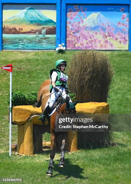 Tokyo , Japan - 1 August 2021; Sarah Ennis of Ireland riding Horseware Woodcourt Garrison during the eventing cross country team and individual...