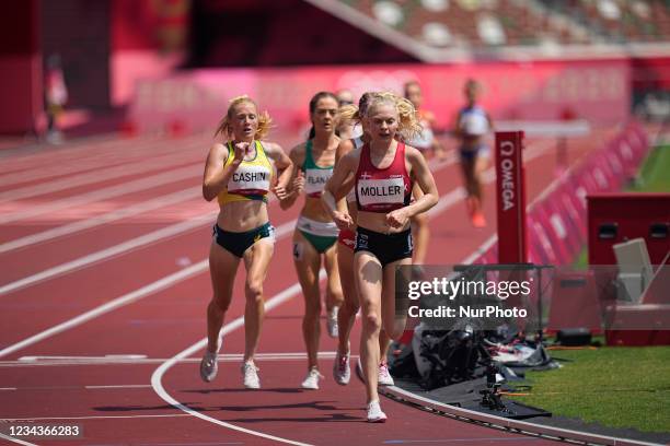 Anna Emilie møller from Denmark during 3000 meter steeplechase for women at the Tokyo Olympics, Tokyo Olympic stadium, Tokyo, Japan on August 1, 2021.