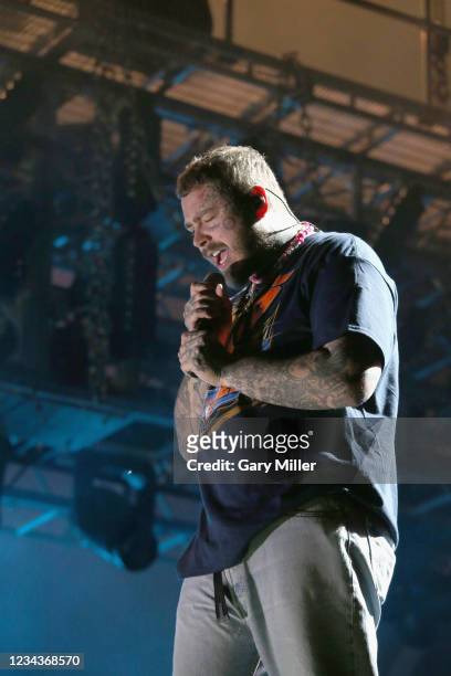 Post Malone performs in concert during day three of the 30th anniversary of Lollapalooza at Grant Park on July 31, 2021 in Chicago, Illinois.