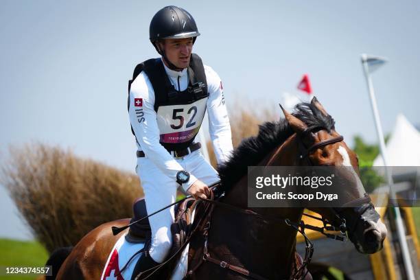 Robin Godel riding Jet Set during the Eventing Cross Country Team and Individual at Sea Forest Cross-Country Course on August 1, 2021 in Tokyo, Japan.