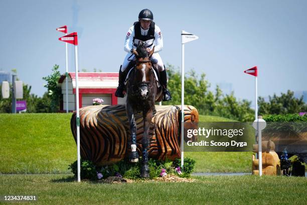 Robin Godel riding Jet Set during the Eventing Cross Country Team and Individual at Sea Forest Cross-Country Course on August 1, 2021 in Tokyo, Japan.