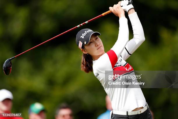 Chella Choi of Korea tees off on the 1st hole during the final round of the ISPS HANDA World Invitational at Galgorm Spa & Golf Resort on August 1,...