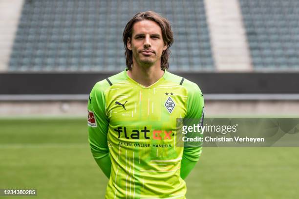 Yann Sommer pose during the Team Presentation of Borussia Moenchengladbach at Borussia-Park on August 01, 2021 in Moenchengladbach, Germany.