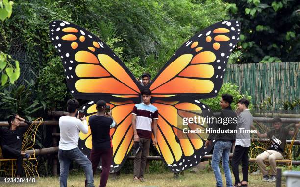 People visit Delhi Zoo on the first day of its reopening, on August 1, 2021 in New Delhi, India. The Delhi zoo was reopened to the public on Sunday,...