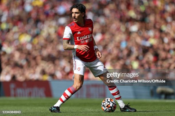 Hector Bellerin of Arsenal during The Mind Series Pre-Season Friendly between Arsenal and Chelsea at Emirates Stadium on August 1, 2021 in London,...