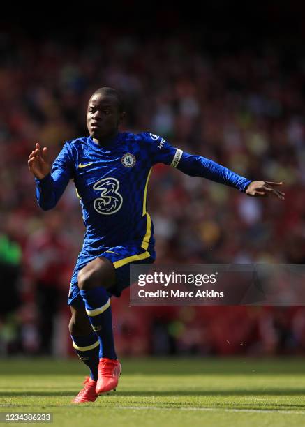 Golo Kante of Chelsea during the Pre Season Friendly between Arsenal and Chelsea at Emirates Stadium on August 1, 2021 in London, England.