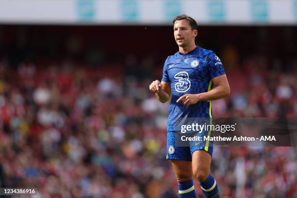 Danny Drinkwater of Chelsea during Arsenal v Chelsea: The Mind Series at Emirates Stadium on August 1, 2021 in London, England.