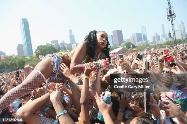 Princess Nokia performs in concert on the last day of Lollapalooza at Grant Park on August 1, 2021 in Chicago, Illinois.