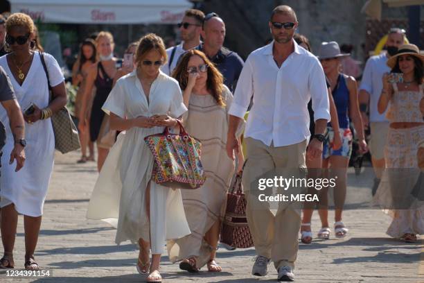 Jennifer Lopez is seen on July 31, 2021 in Portofino, Italy.