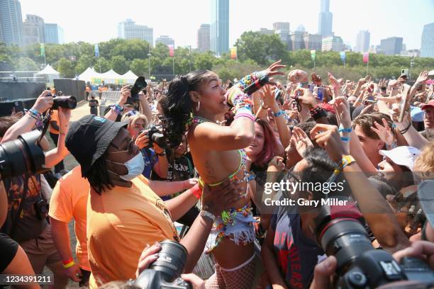 Princess Nokia performs in concert on the last day of Lollapalooza at Grant Park on August 1, 2021 in Chicago, Illinois.