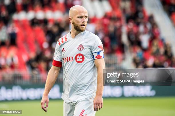 Michael Bradley seen during the MLS football match between Toronto FC and Nashville SC at BMO Field stadium. .