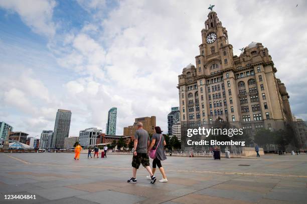 The Liverpool Waters development and the Royal Liver Building on the waterfront in Liverpool, U.K., on Monday, Aug. 2, 2021. Just 17 years after...