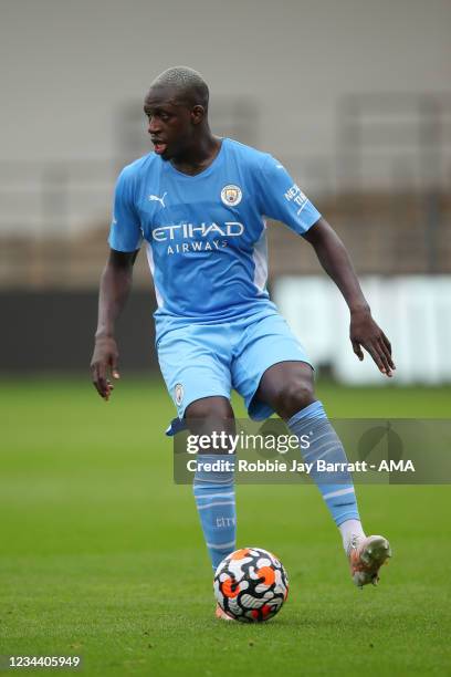 Benjamin Mendy of Manchester City during the Pre Season Friendly match between Manchester City and Barnsley at Manchester City Football Academy on...