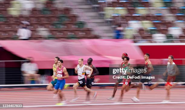 Patryk Dobek of Poland, Emmanuel Kipkurui of Kenya, Jesus Tonatiu Lopez of Mexiko, Eliott Crestan of Belgium, Bryce Hoppel of USA, Abdessalem Ayouni...