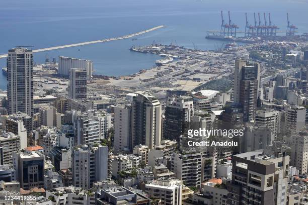 View of devastated Beirut port, almost one year after the August 2020 massive explosion, in Beirut, Lebanon on August 3, 2021. On 4 August 2020, a...