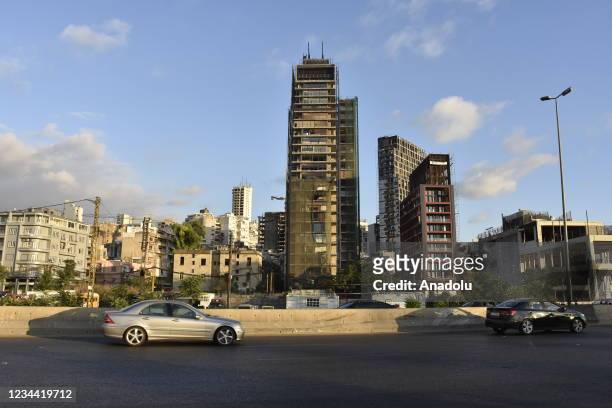 General view from Gemmayzeh, one of East Beirut's most popular neighborhoods in Beirut, Lebanon on July 21, 2021. The region, which is famous for its...