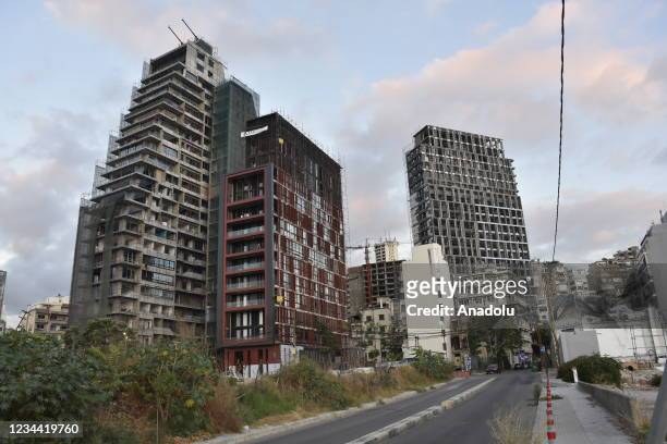 General view from Gemmayzeh, one of East Beirut's most popular neighborhoods in Beirut, Lebanon on July 21, 2021. The region, which is famous for its...