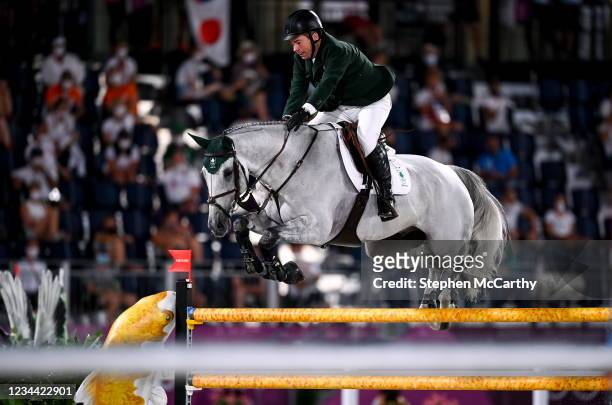 Tokyo , Japan - 3 August 2021; Cian O'Connor of Ireland riding Kilkenny during the jumping individual qualifier at the Equestrian Park during the...