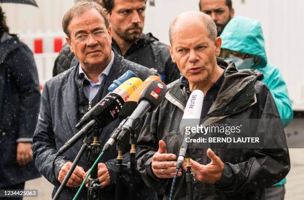 German Finance Minister and Vice-Chancellor Olaf Scholz , also candidate for chancellor of Germany's social democratic SPD party, and North...