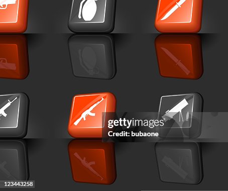 Weapons internet icon set each element is grouped Weapons internet icon set each element is grouped
