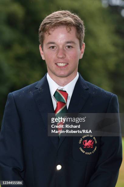 Matthew Sandoz of Wales poses for a portrait prior to the R&A Girls' and Boys' Home Internationals at Woodhall Spa Golf Course on August 3, 2021 in...