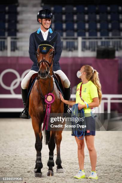 Peder Fredricson riding All In during the Jumping Individual Final on August 4, 2021 in Tokyo, Japan.