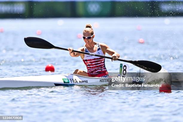 Manon HOSTENS of France competes in the Women's Kayak Single 500m Final C during the Tokyo 2020 Olympic Games at Sea Forest Waterway on August 5,...