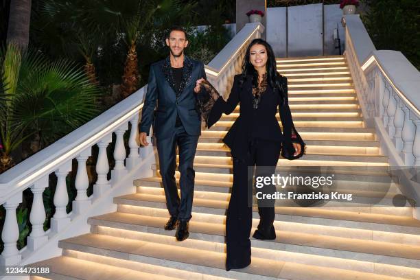 Marcel Remus and Ivana Santacruz during the Villa Remus opening on August 4, 2021 in Palma de Mallorca, Spain.