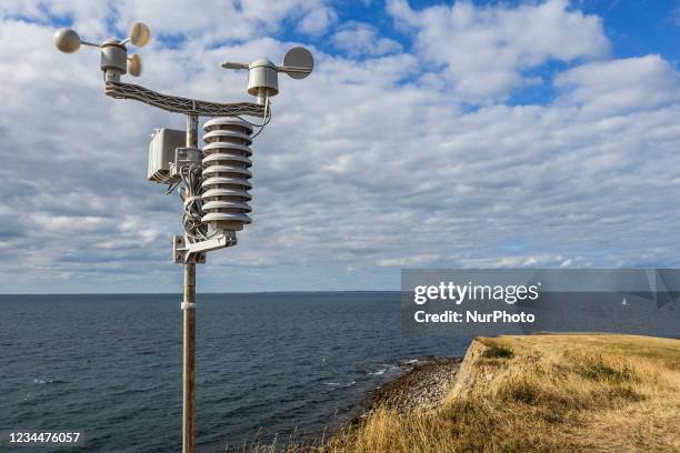 Weather station at the Fyns Hoved the northernmost point of the Fyn Island is seen near the Nordskov, Denmark on 3 August 2021