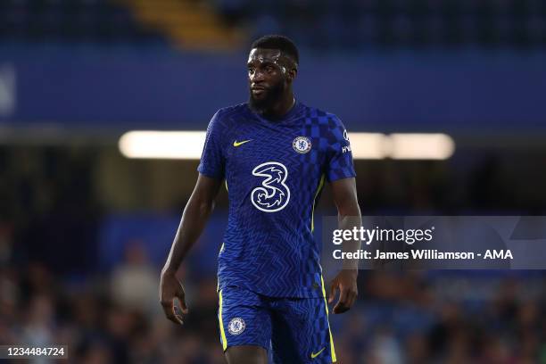 Tiemoue Bakayoko of Chelsea during the pre season friendly between Chelsea and Tottenham Hotspur at Stamford Bridge on August 4, 2021 in London,...