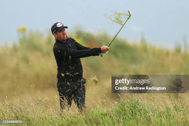 Scott Hend of Australia hits an approach shot from the rough on the 18th hole during the first round of The Hero Open at Fairmont St Andrews on...