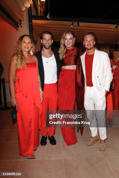 Natascha Ochsenknecht, Andre Hamann, Lilly zu Sayn Wittgenstein-Berleburg and Dennis Mitch uring the Remus Charity Night on August 5, 2021 in Palma...