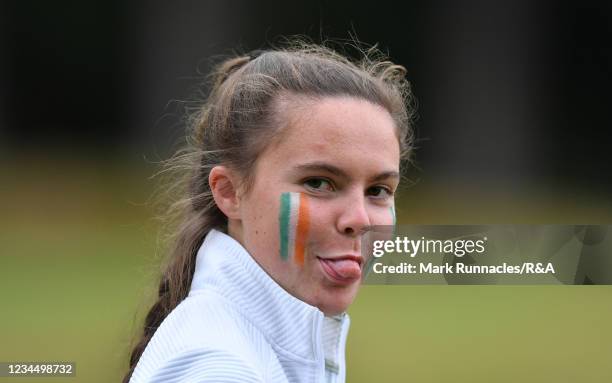 Beth Coulter of Ireland at the 1st hole during the R&A Women's Home Internationals at the Hotchkin Course, Woodhall Spa Golf Course on August 6, 2021...