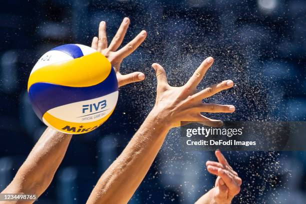 Sand Exploding From Volleyball Volleyball Smash Photos and Premium High Res Pictures - Getty Images