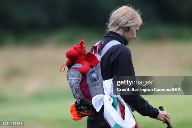 Wales supporter makes their way around the course during the R&A Girls' and Boys' Home Internationals at the Bracken Course, Woodhall Spa Golf Course...
