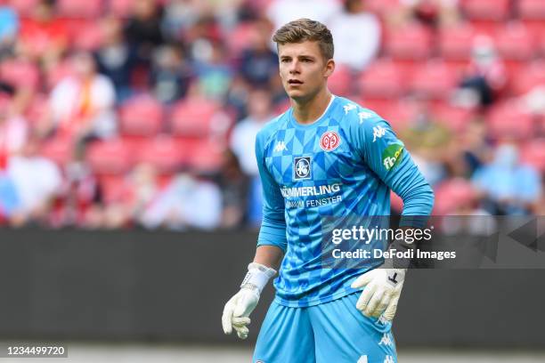 Goalkeeper Finn Dahmen of 1.FSV Mainz 05 looks on during the Preseason Friendly Match between 1. FSV Mainz 05 and CFC Genua 1893 at Coface Arena on...