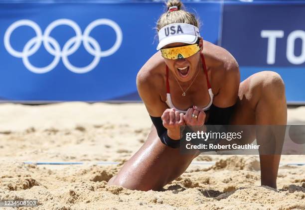 Tokyo, Japan, Friday, August 6, 2021 - Tokyo 2020 Olympics Beach Volleyball Womens Gold Medal Match at Shiokaze Park.