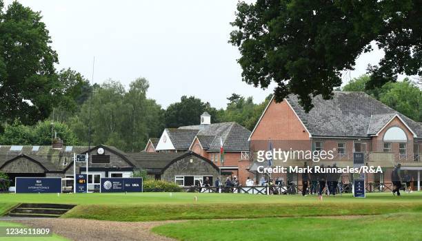 Players on the putting green during the R&A Women's Home Internationals, at the Hotchkin Course, Woodhall Spa Golf Course on August 6, 2021 in...