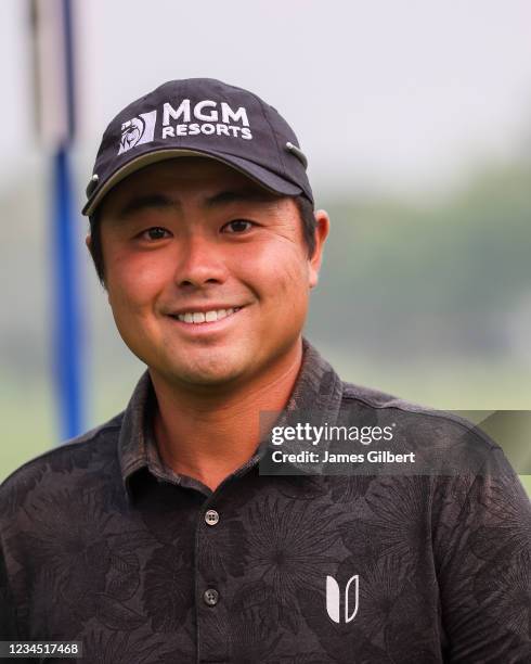 John Oda looks on from the 9th green during the second round of the Utah Championship presented by Zions Bank at Oakridge Country Club on August 6,...