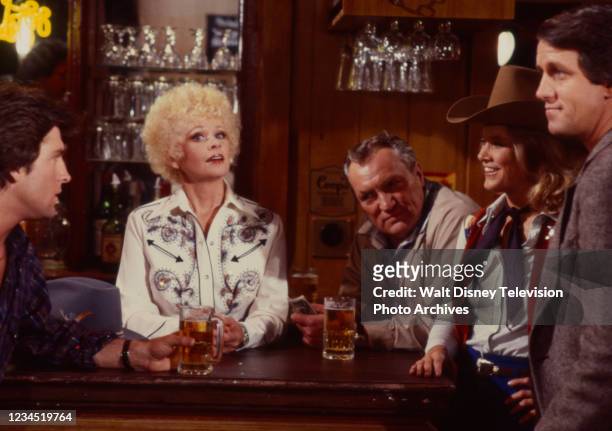 Douglas Barr, Sue Ane Langdon, Dolph Sweet, Susan Bruckner, Dennis Howard appearing in the ABC tv series 'When the Whistle Blows'.