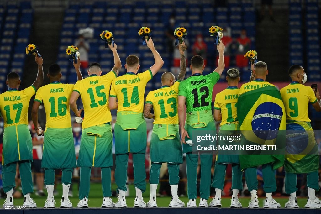 FOOTBALL-OLY-2020-2021-TOKYO-PODIUM