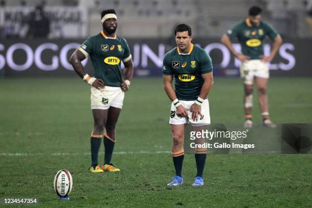 Morne Steyn of South Africa lines up a penalty kick during the Castle Lager Lions Series 3rd Test match between South Africa and British and Irish...