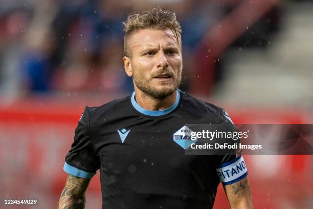 Ciro Immobile of Lazio Roma looks on during the Pre-Season Friendly match between Twente and SS Lazio at De Grolsch Veste on August 7, 2021 in...