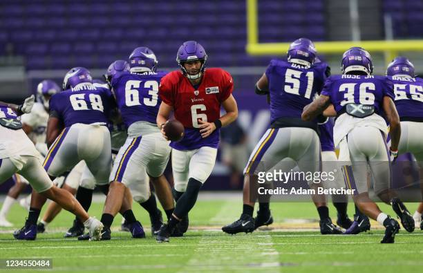 Riley Patterson of the Minnesota Vikings during practice at U.S. Bank Stadium on August 07, 2021 in Minneapolis, Minnesota.