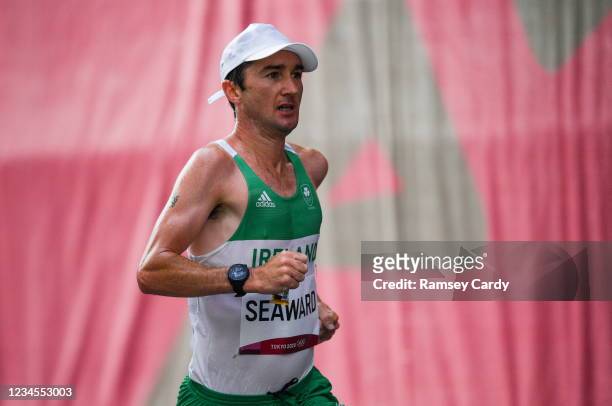 Hokkaido , Japan - 8 August 2021; Kevin Seaward of Ireland in action during the men's marathon at Sapporo Odori Park on day 16 during the 2020 Tokyo...