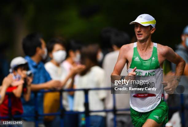 Hokkaido , Japan - 8 August 2021; Kevin Seaward of Ireland in action during the men's marathon at Hokkaido University on day 16 during the 2020 Tokyo...