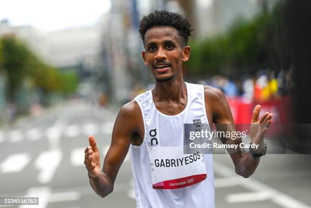 Hokkaido , Japan - 8 August 2021; Tachlowini Gabriyesos of Refugee Olympic Team after the men's marathon at Sapporo Odori Park on day 16 during the...